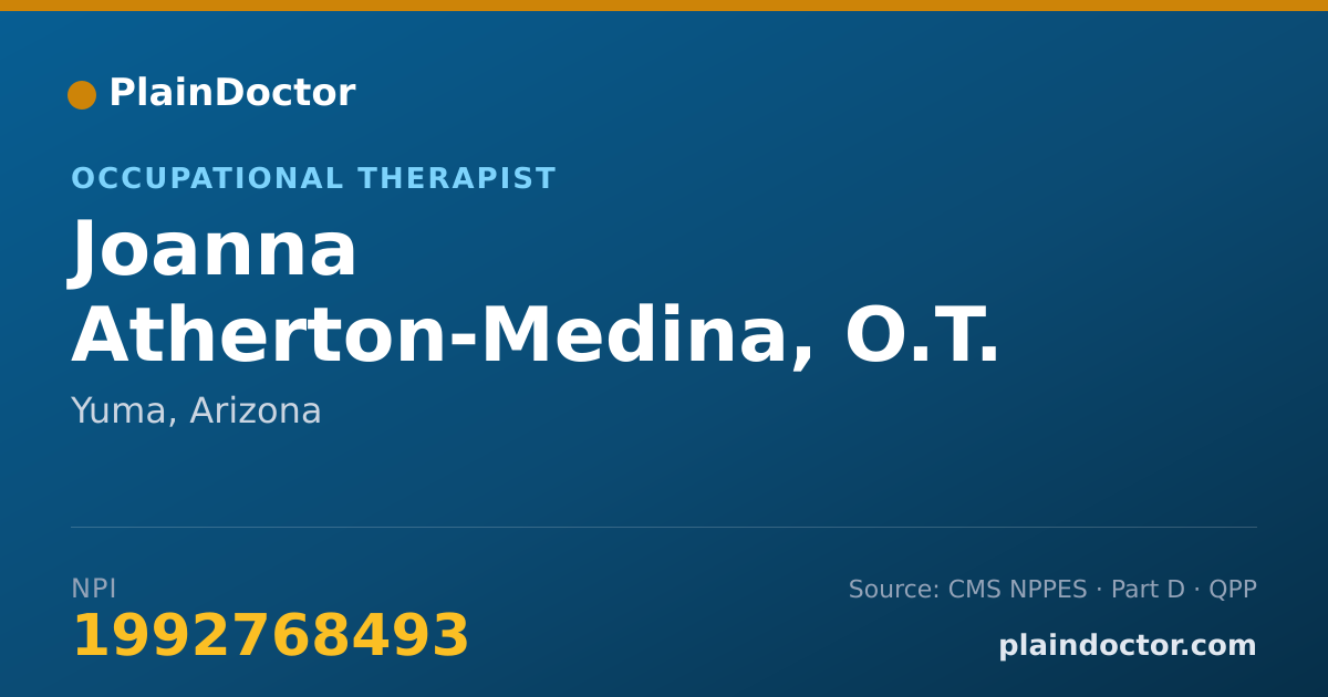 Shareable card for Joanna Atherton-Medina, O.T. - Occupational Therapist, Yuma, AZ