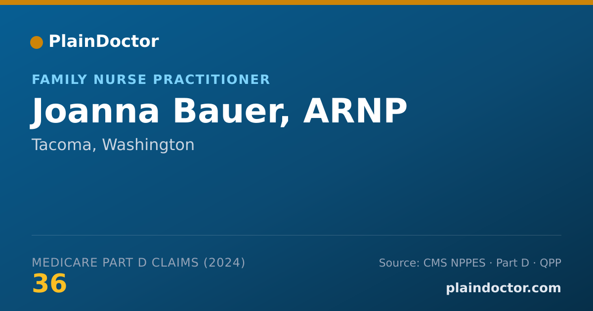 Shareable card for Joanna Bauer, ARNP - Family Nurse Practitioner, Tacoma, WA