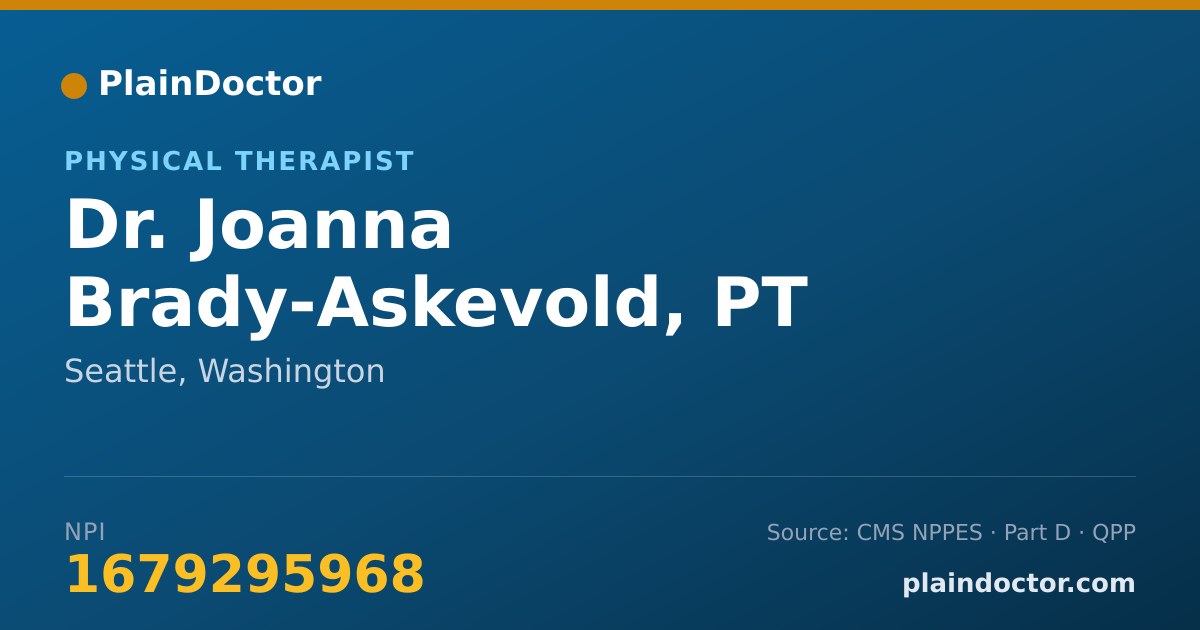 Shareable card for Joanna Brady-Askevold, PT - Physical Therapist, Seattle, WA