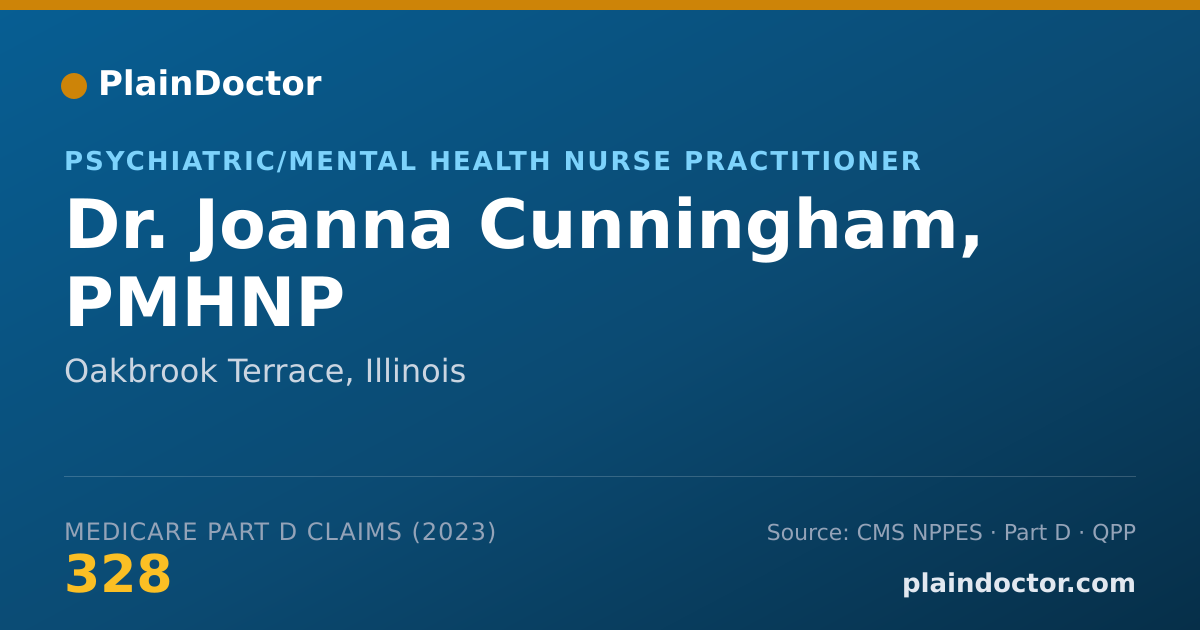 Shareable card for Joanna Cunningham, PMHNP - Psychiatric/Mental Health Nurse Practitioner, Oakbrook Terrace, IL