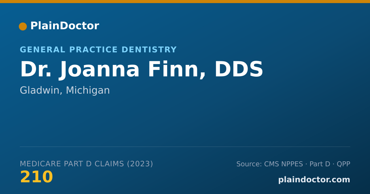 Shareable card for Joanna Finn, DDS - General Practice Dentistry, Gladwin, MI