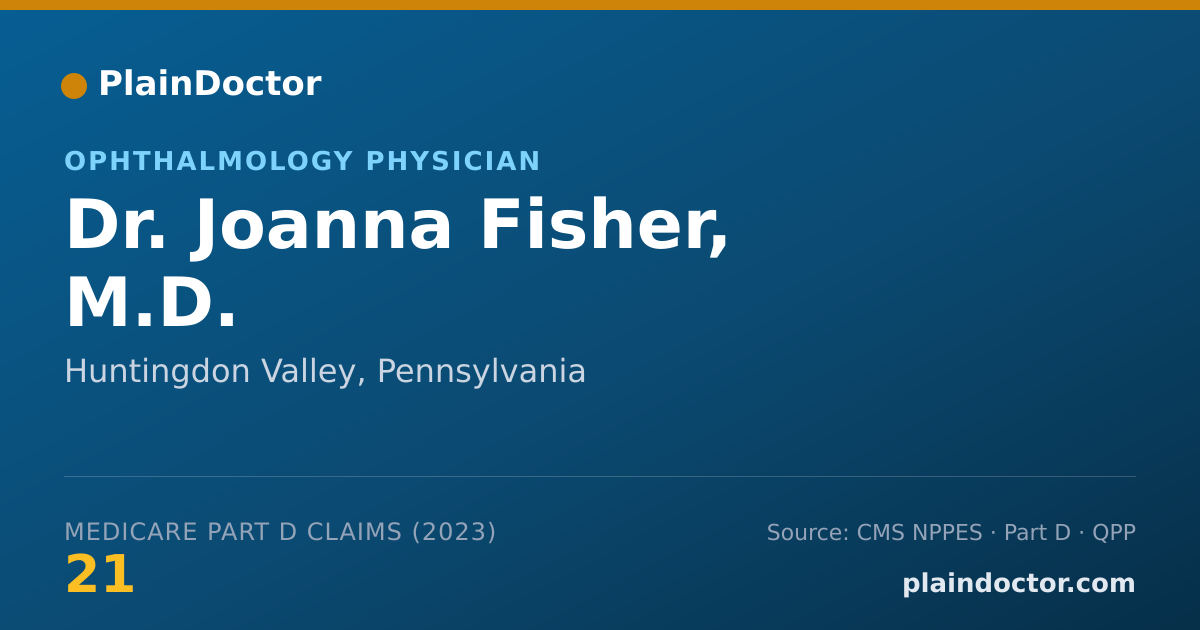 Shareable card for Joanna Fisher, M.D. - Ophthalmology Physician, Huntingdon Valley, PA