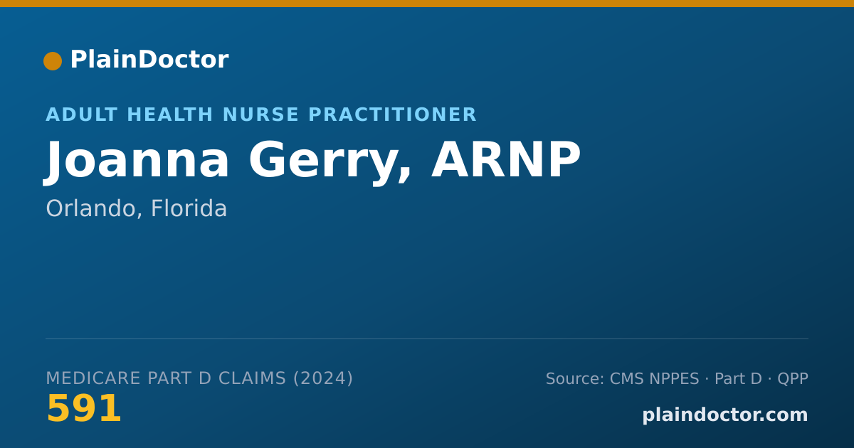 Shareable card for Joanna Gerry, ARNP - Nurse Practitioner, Orlando, FL