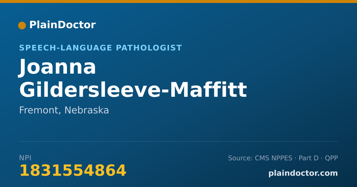 Shareable card for Joanna Gildersleeve-Maffitt - Speech-Language Pathologist, Fremont, NE