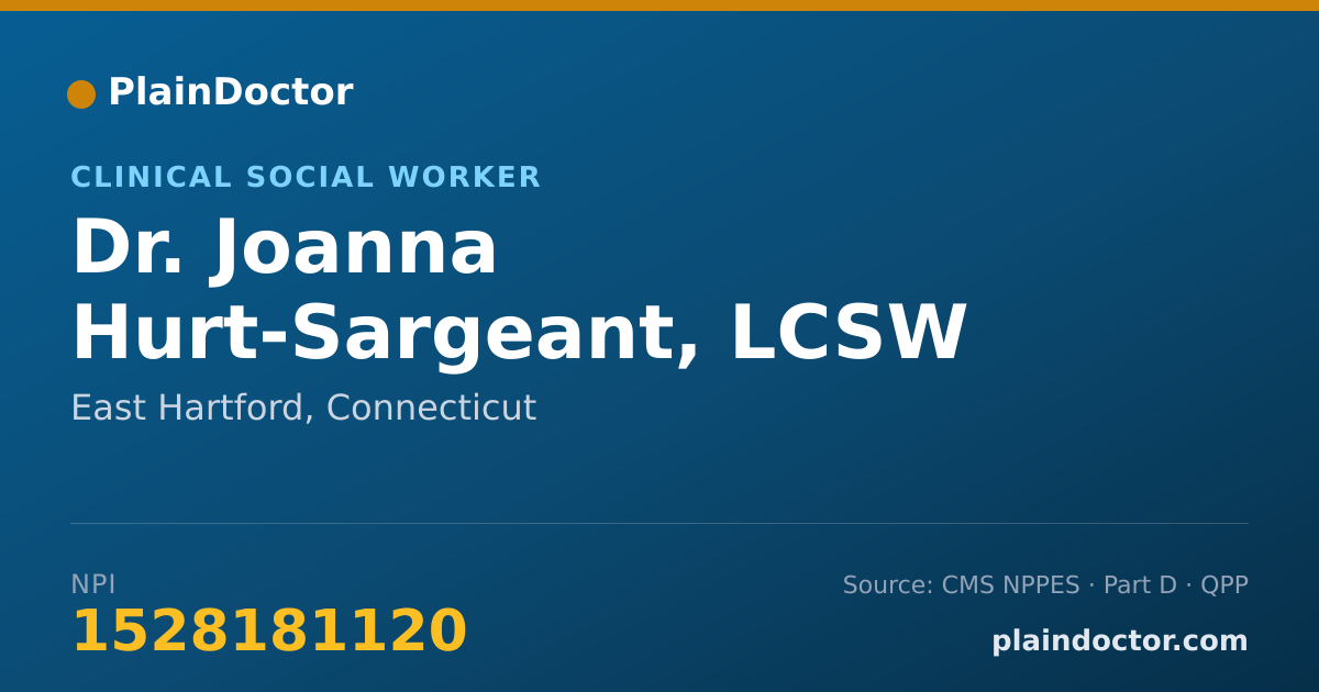 Shareable card for Joanna Hurt-Sargeant, LCSW - Clinical Social Worker, East Hartford, CT