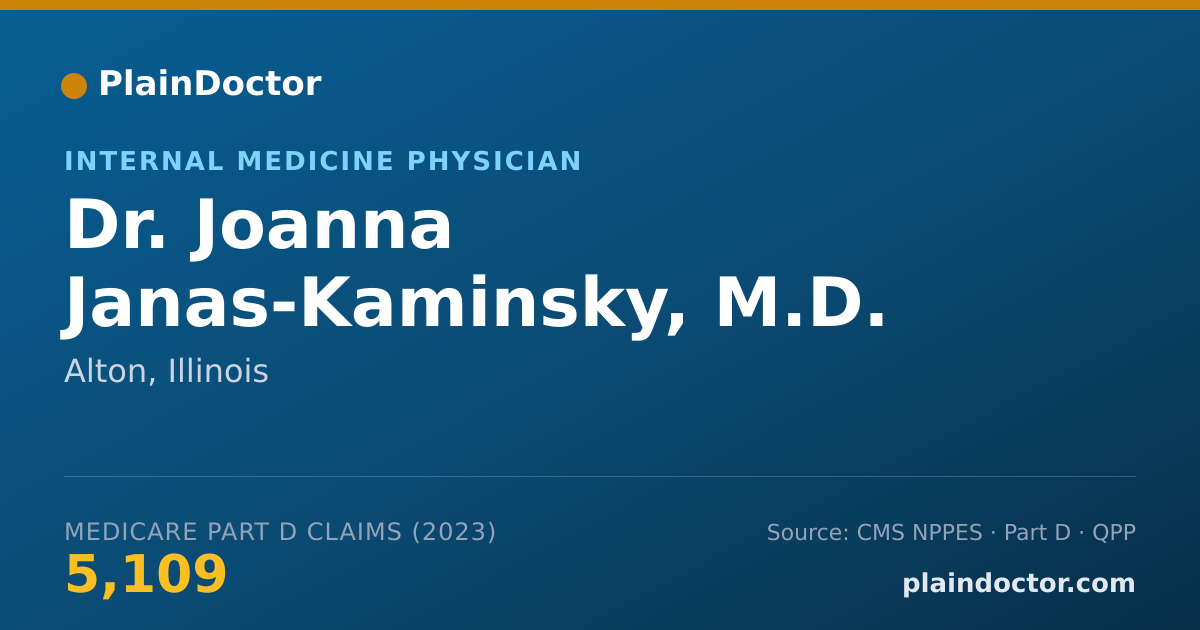 Shareable card for Joanna Janas-Kaminsky, M.D. - Internal Medicine Physician, Alton, IL