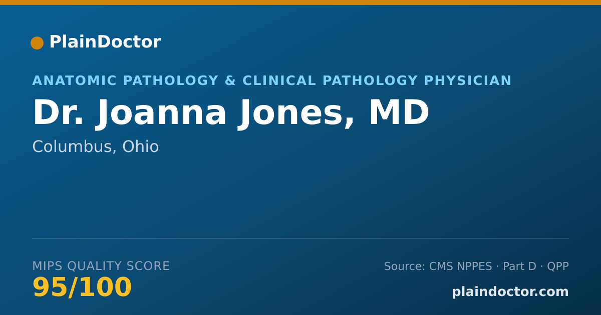 Shareable card for Joanna Jones, MD - Anatomic Pathology & Clinical Pathology Physician, Columbus, OH