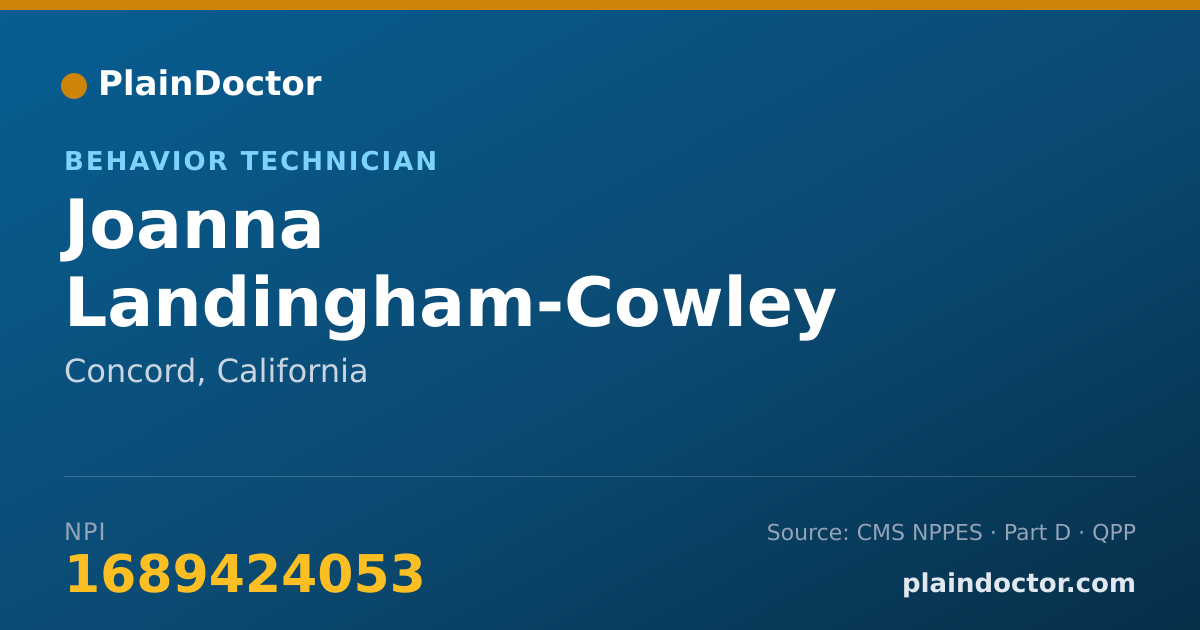Shareable card for Joanna Landingham-Cowley - Behavior Technician, Concord, CA