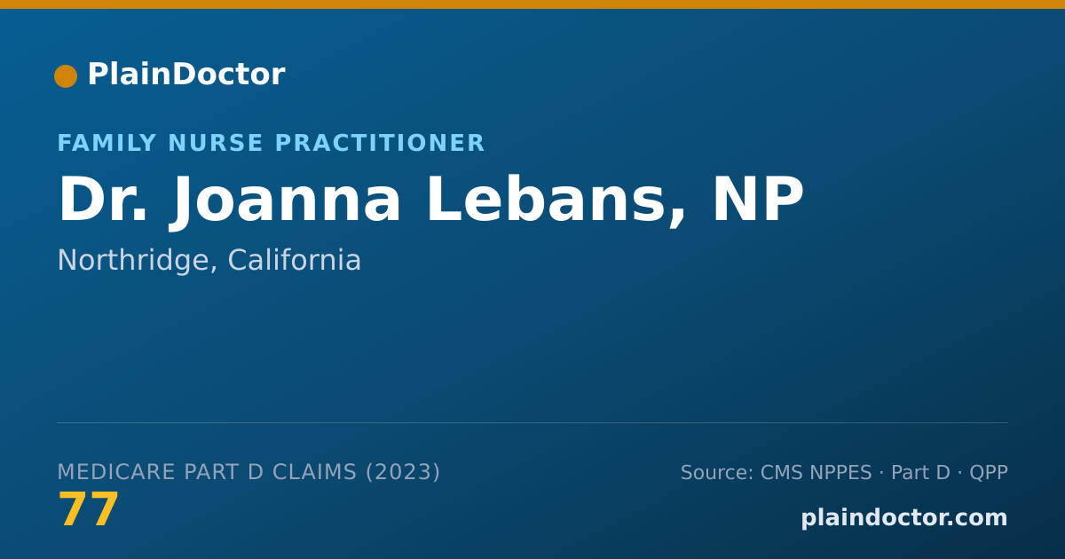 Shareable card for Joanna Lebans, NP - Family Nurse Practitioner, Northridge, CA