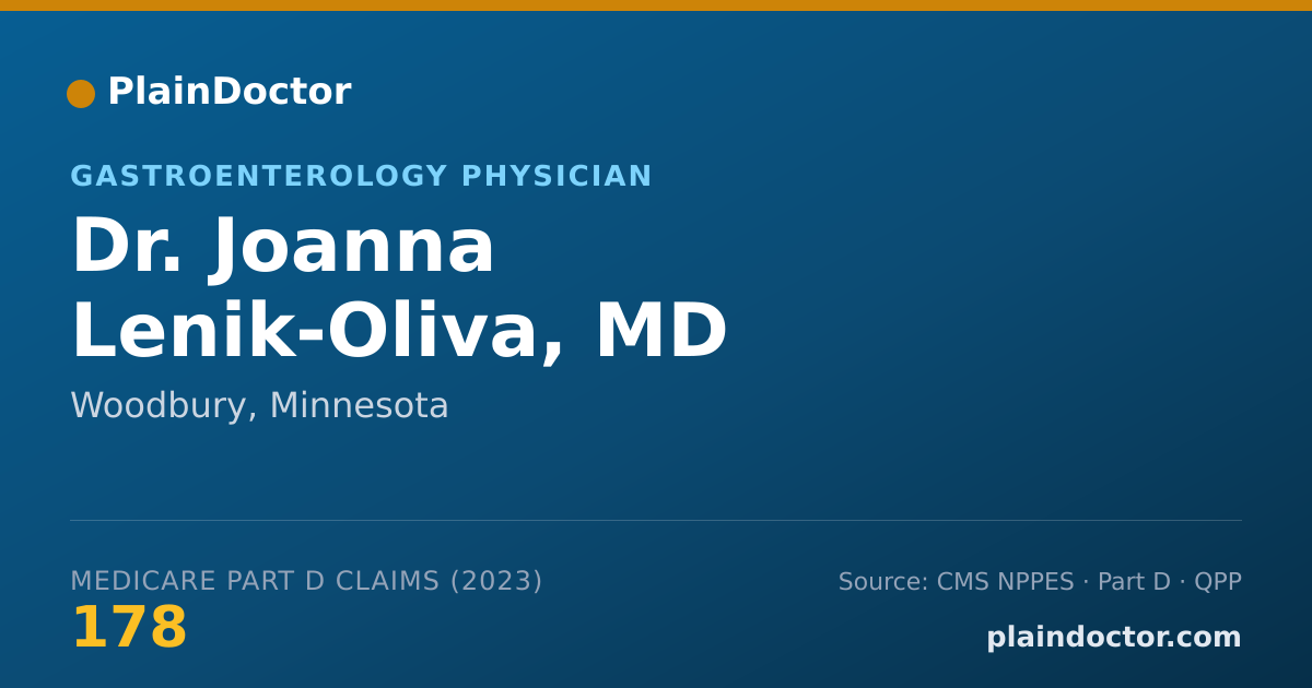 Shareable card for Joanna Lenik-Oliva, MD - Gastroenterology Physician, Woodbury, MN