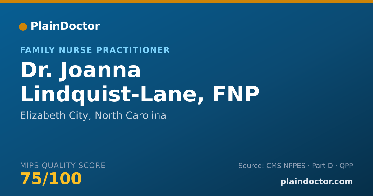 Shareable card for Joanna Lindquist-Lane, FNP - Family Nurse Practitioner, Elizabeth City, NC