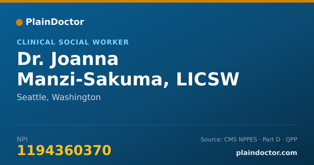 Shareable card for Joanna Manzi-Sakuma, LICSW - Clinical Social Worker, Seattle, WA