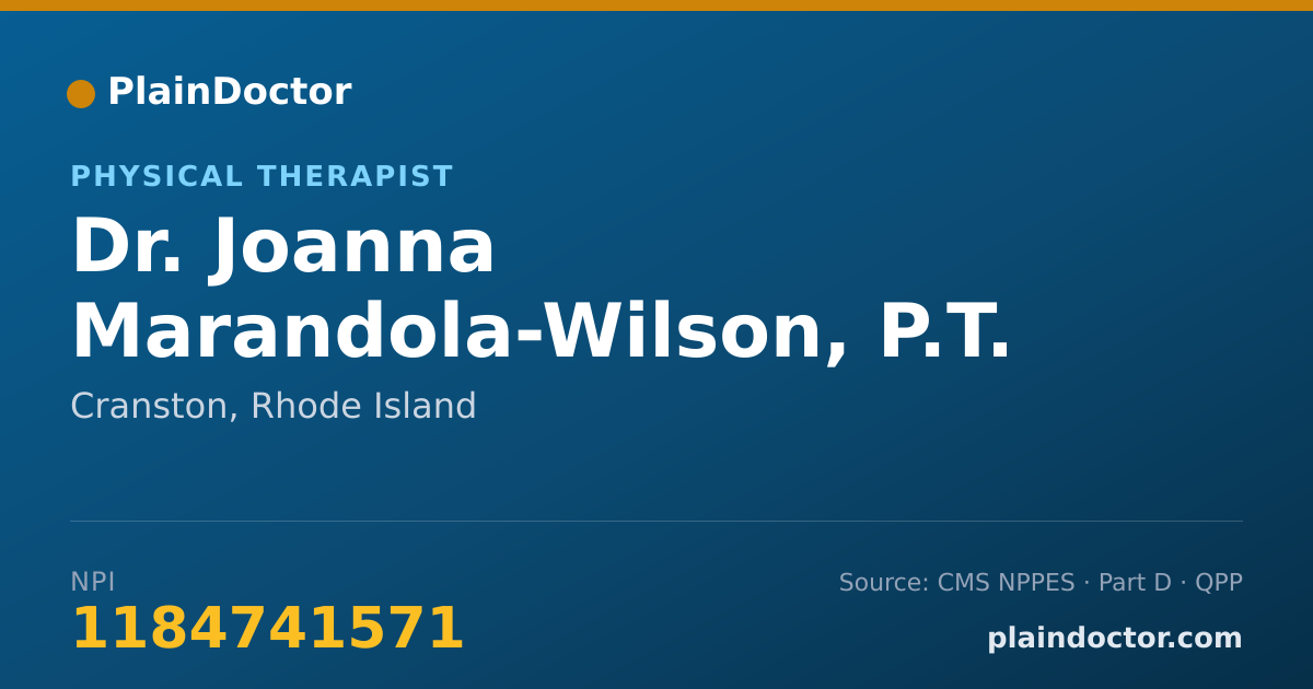 Shareable card for Joanna Marandola-Wilson, P.T. - Physical Therapist, Cranston, RI