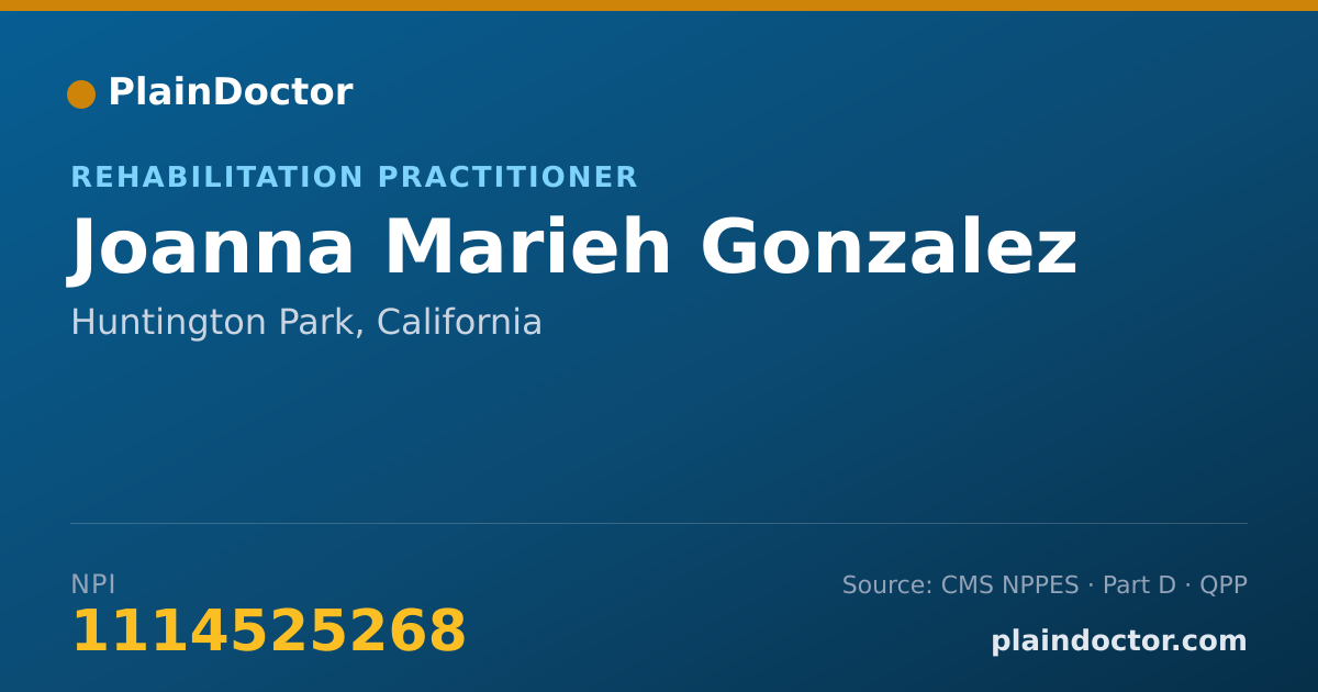 Shareable card for Joanna Marieh Gonzalez - Rehabilitation Practitioner, Huntington Park, CA