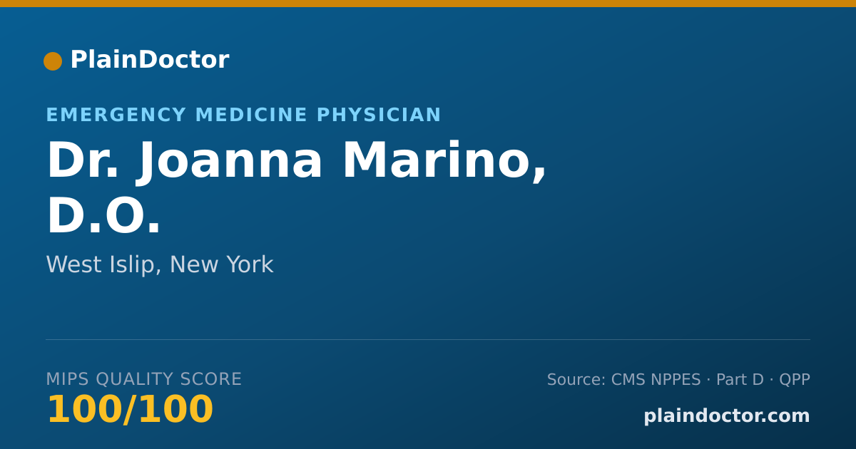 Shareable card for Joanna Marino, D.O. - Emergency Medicine Physician, West Islip, NY