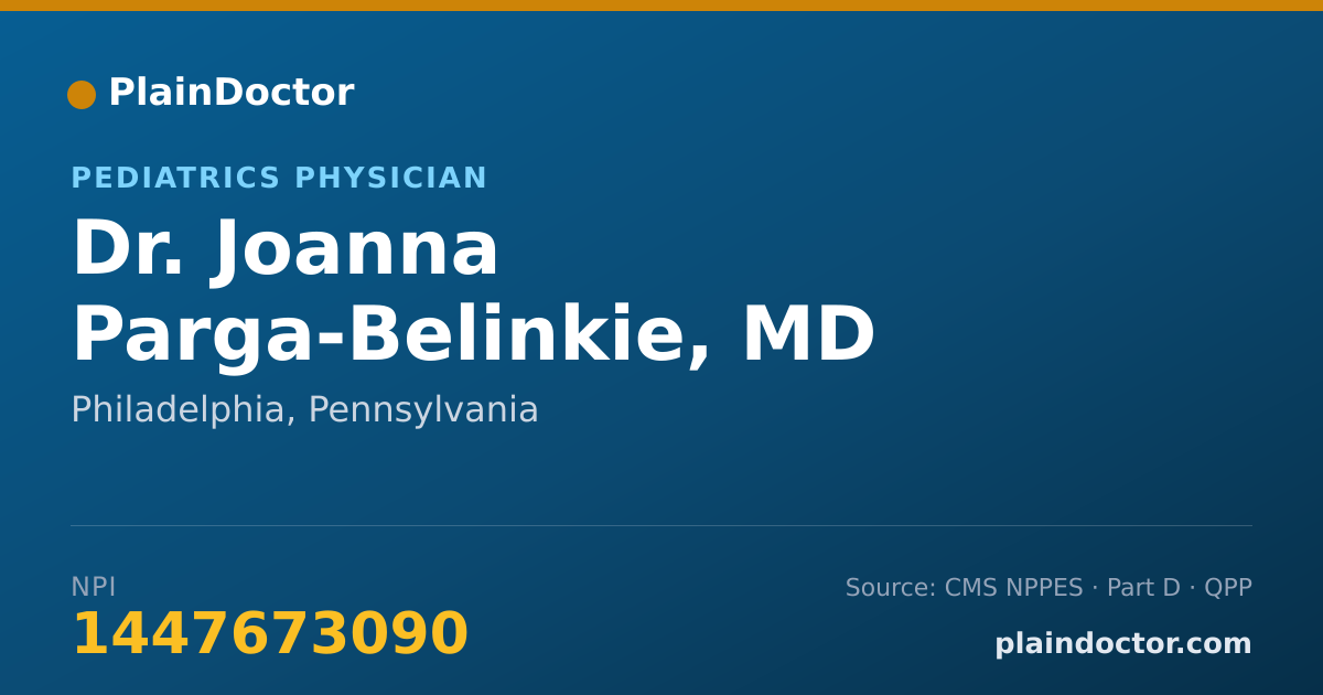 Shareable card for Joanna Parga-Belinkie, MD - Pediatrics Physician, Philadelphia, PA
