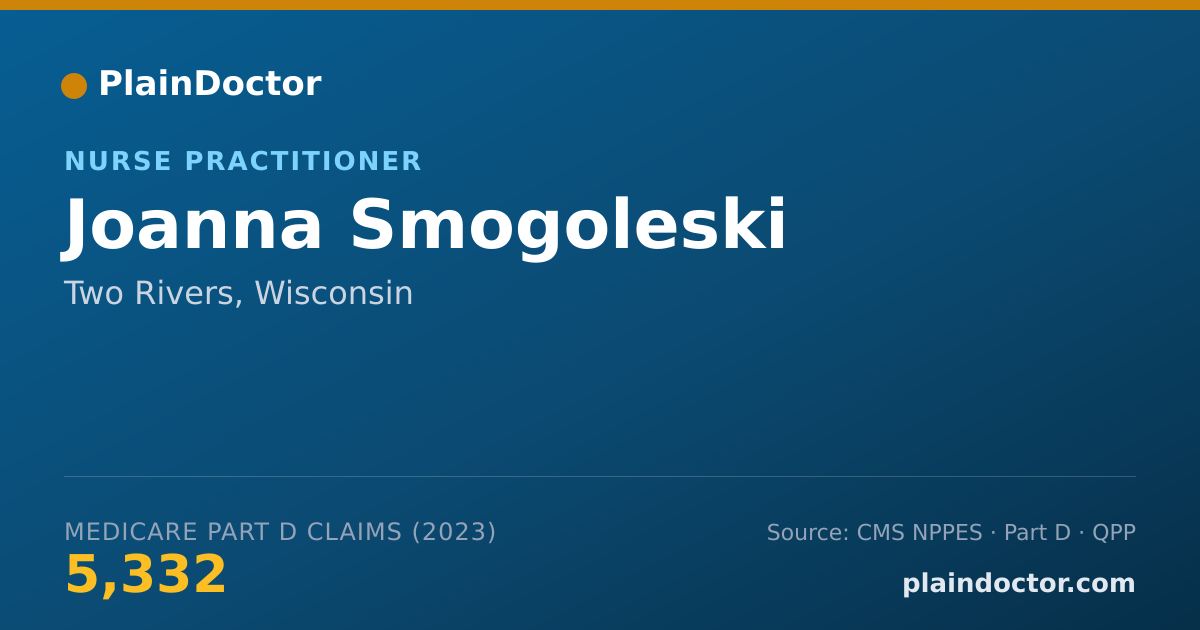 Shareable card for Joanna Smogoleski - Nurse Practitioner, Two Rivers, WI