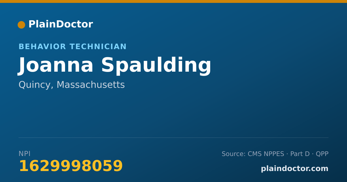 Shareable card for Joanna Spaulding - Behavior Technician, Quincy, MA