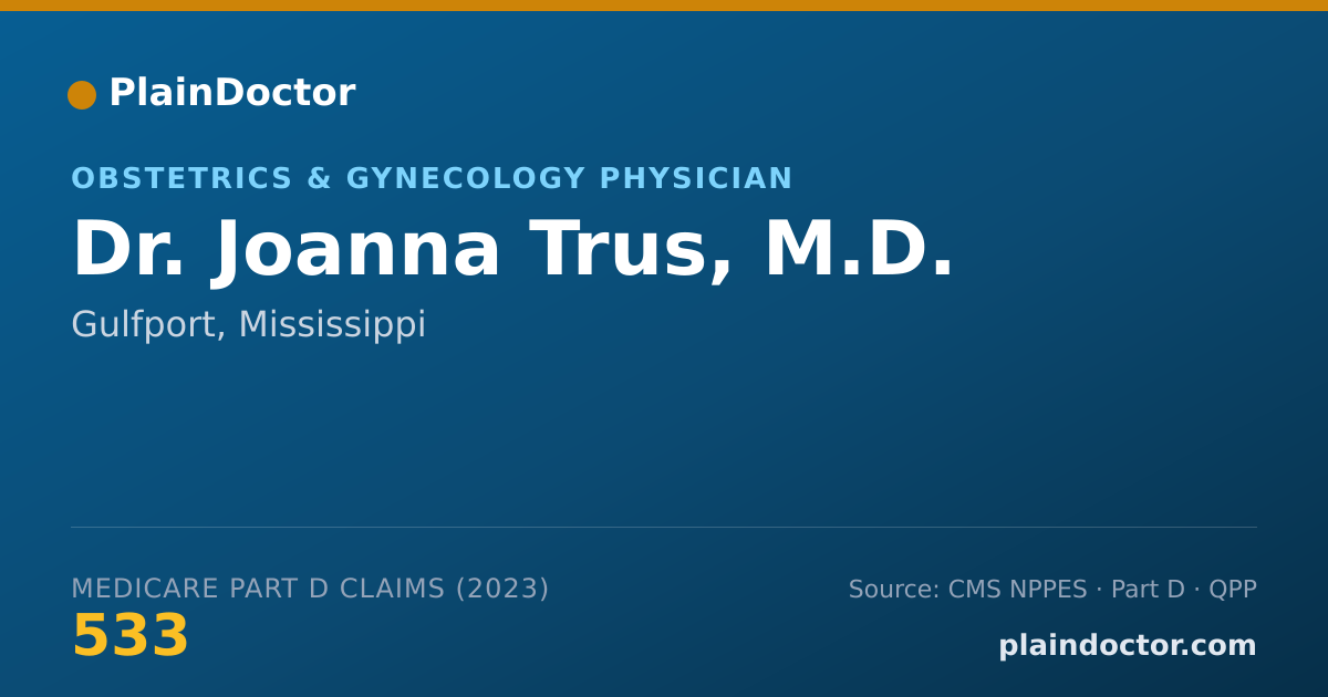 Shareable card for Joanna Trus, M.D. - Obstetrics & Gynecology Physician, Gulfport, MS