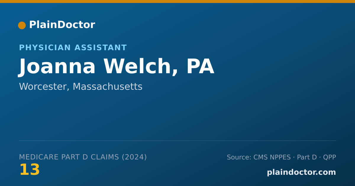 Shareable card for Joanna Welch, PA - Physician Assistant, Worcester, MA