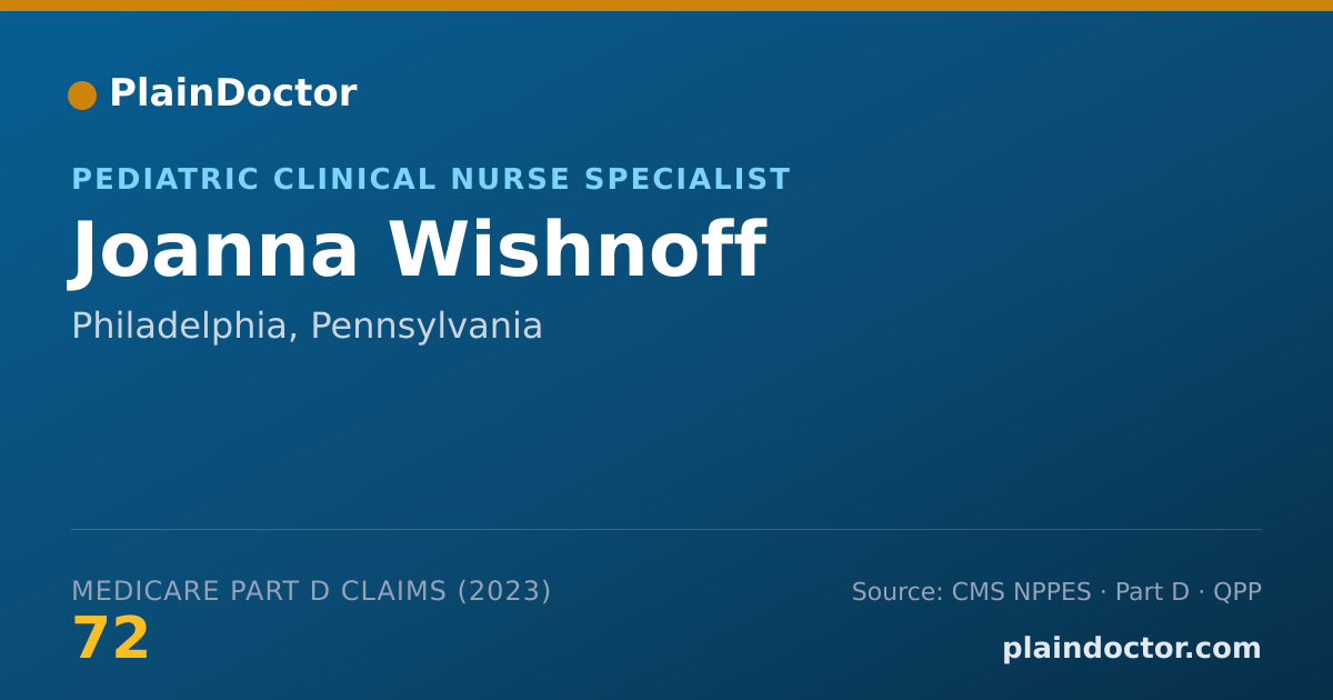 Shareable card for Joanna Wishnoff - Pediatric Clinical Nurse Specialist, Philadelphia, PA