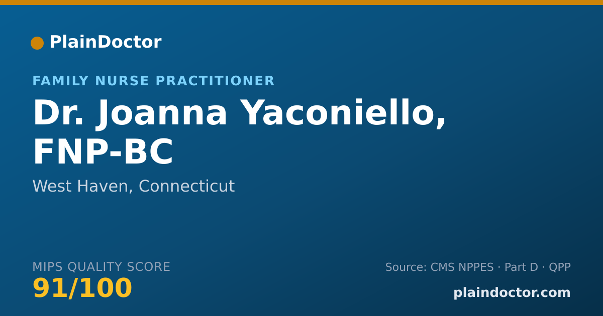 Shareable card for Joanna Yaconiello, FNP-BC - Family Nurse Practitioner, West Haven, CT