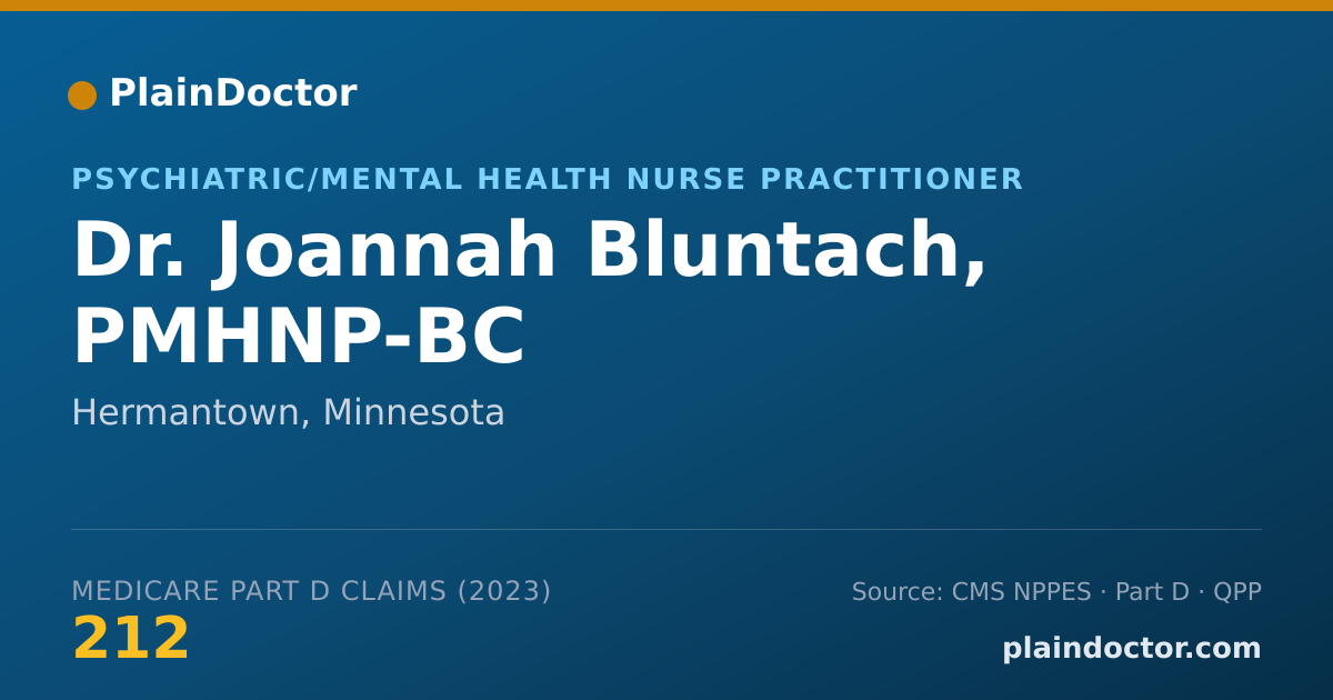 Shareable card for Joannah Bluntach, PMHNP-BC - Psychiatric/Mental Health Nurse Practitioner, Hermantown, MN