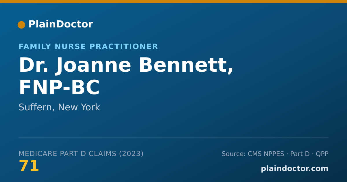 Shareable card for Joanne Bennett, FNP-BC - Family Nurse Practitioner, Suffern, NY