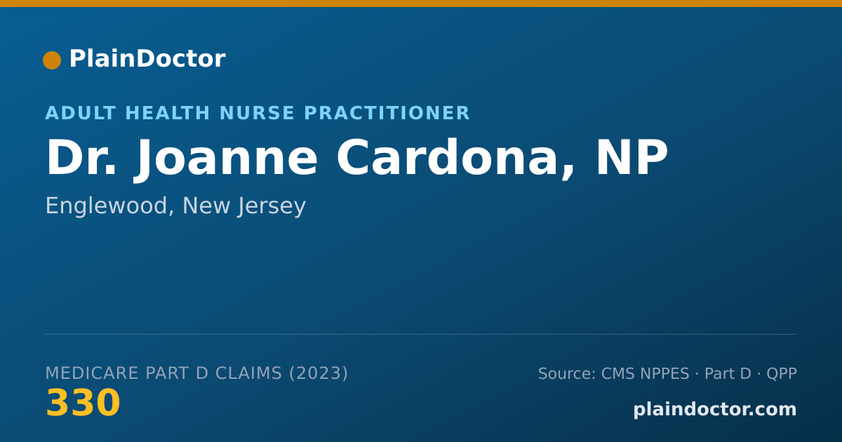 Shareable card for Joanne Cardona, NP - Adult Health Nurse Practitioner, Englewood, NJ