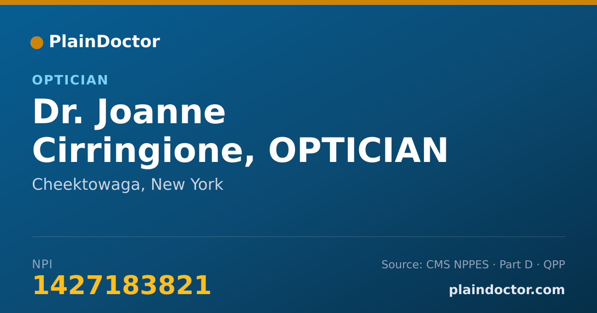 Shareable card for Joanne Cirringione, OPTICIAN - Optician, Cheektowaga, NY