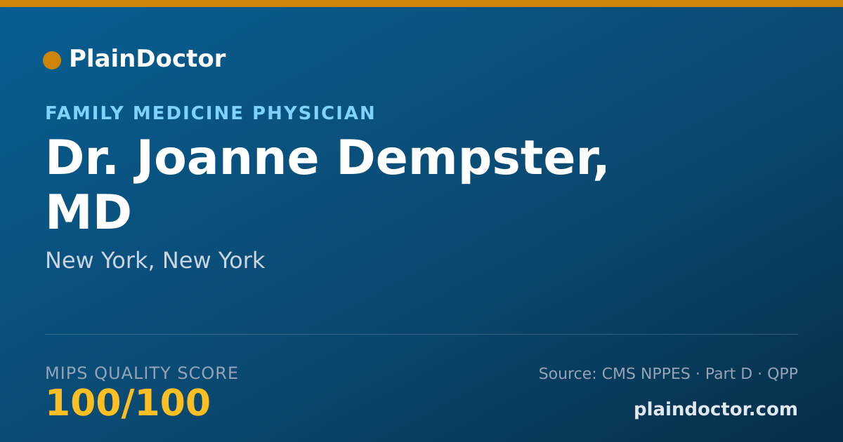 Shareable card for Joanne Dempster, MD - Family Medicine Physician, New York, NY