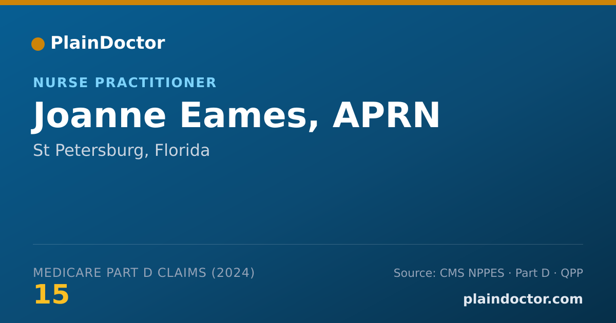 Shareable card for Joanne Eames, APRN - Nurse Practitioner, St Petersburg, FL