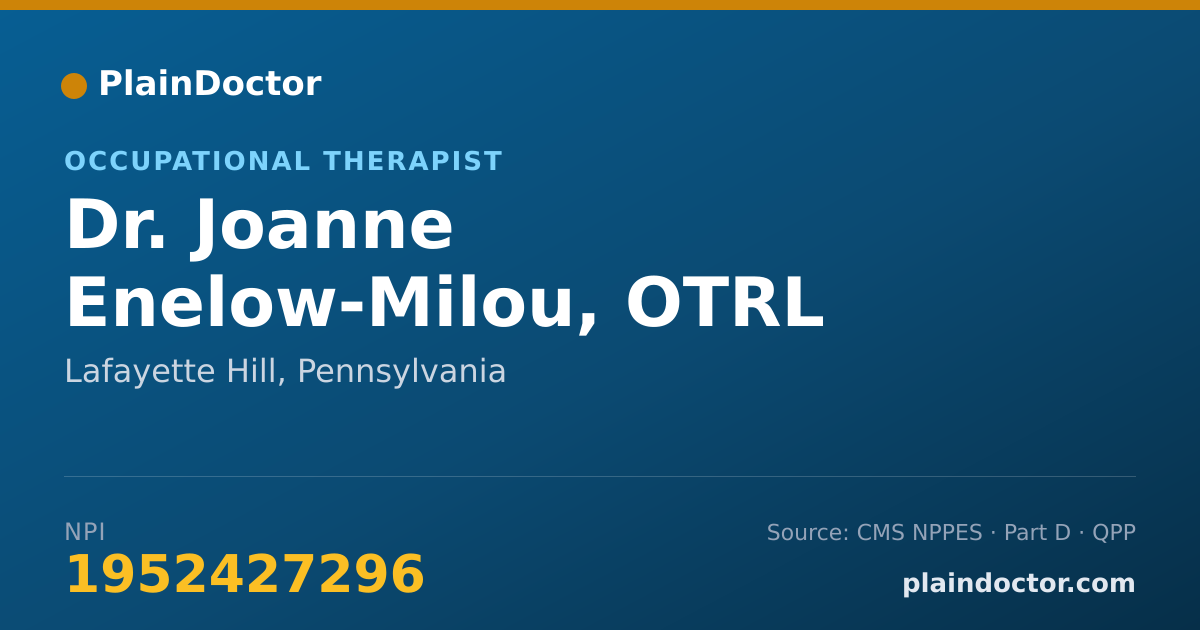 Shareable card for Joanne Enelow-Milou, OTRL - Occupational Therapist, Lafayette Hill, PA