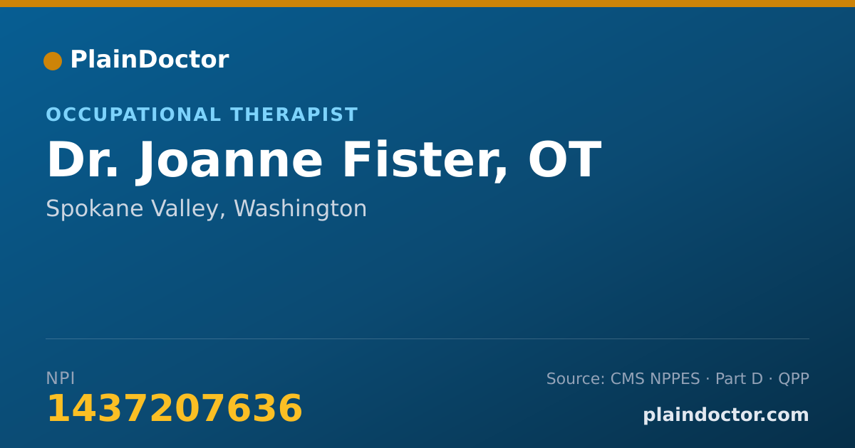 Shareable card for Joanne Fister, OT - Occupational Therapist, Spokane Valley, WA