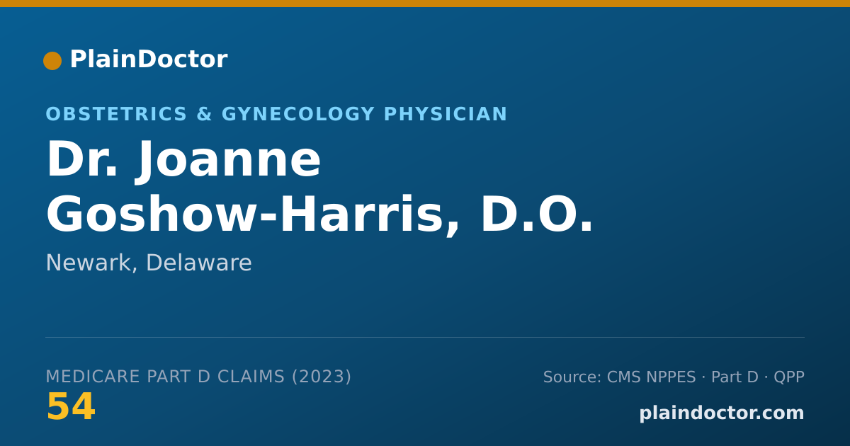 Shareable card for Joanne Goshow-Harris, D.O. - Obstetrics & Gynecology Physician, Newark, DE