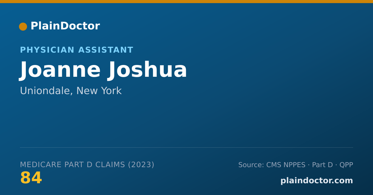 Shareable card for Joanne Joshua - Physician Assistant, Uniondale, NY