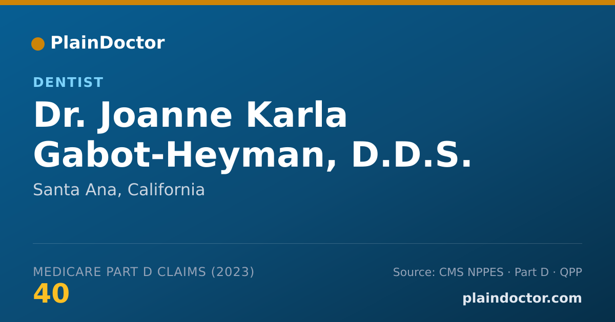 Shareable card for Joanne Karla Gabot-Heyman, D.D.S. - Dentist, Santa Ana, CA
