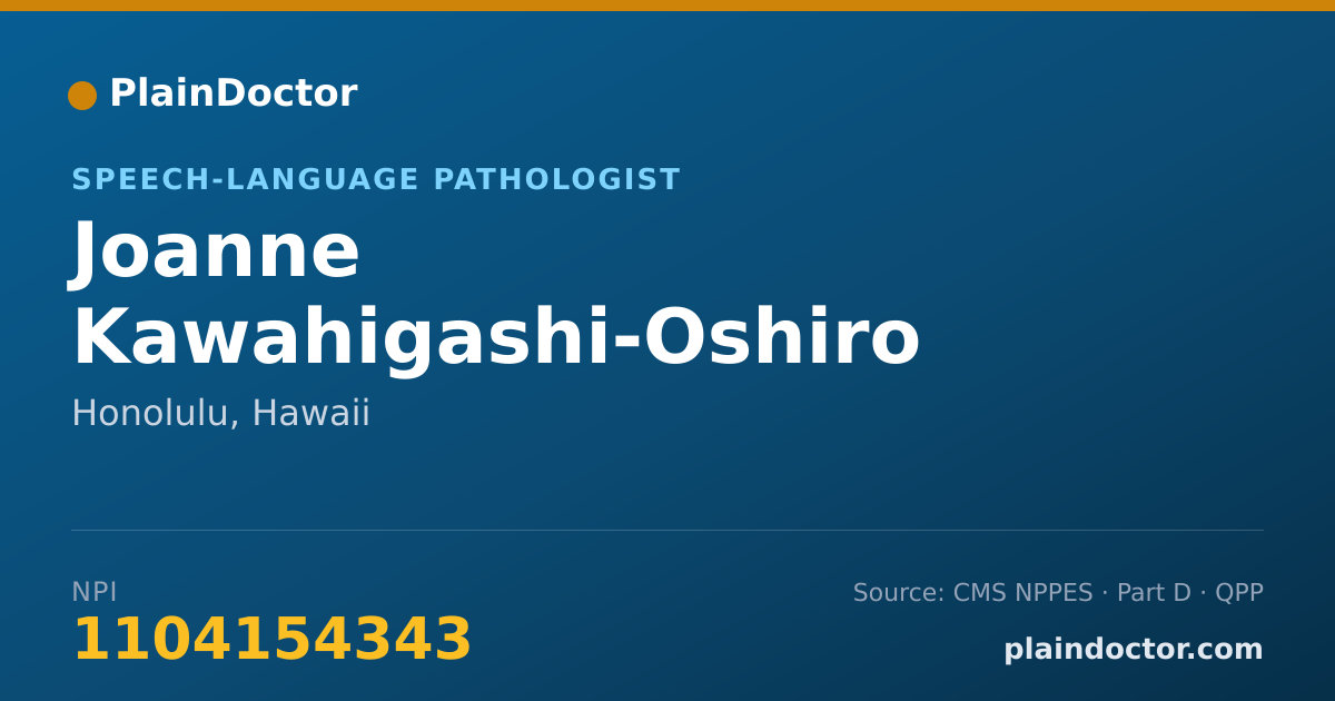 Shareable card for Joanne Kawahigashi-Oshiro - Speech-Language Pathologist, Honolulu, HI