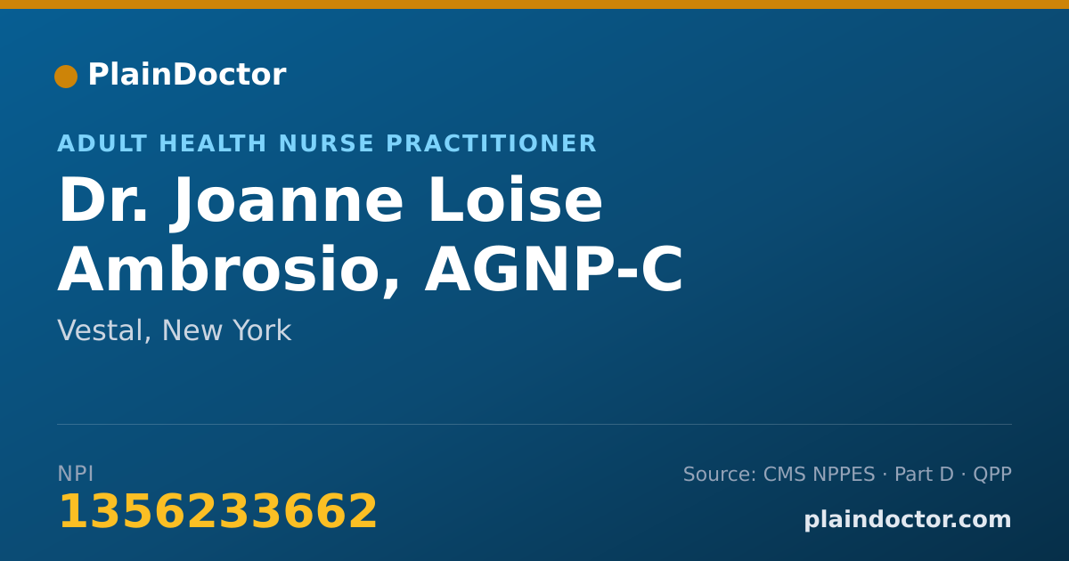 Shareable card for Joanne Loise Ambrosio, AGNP-C - Adult Health Nurse Practitioner, Vestal, NY