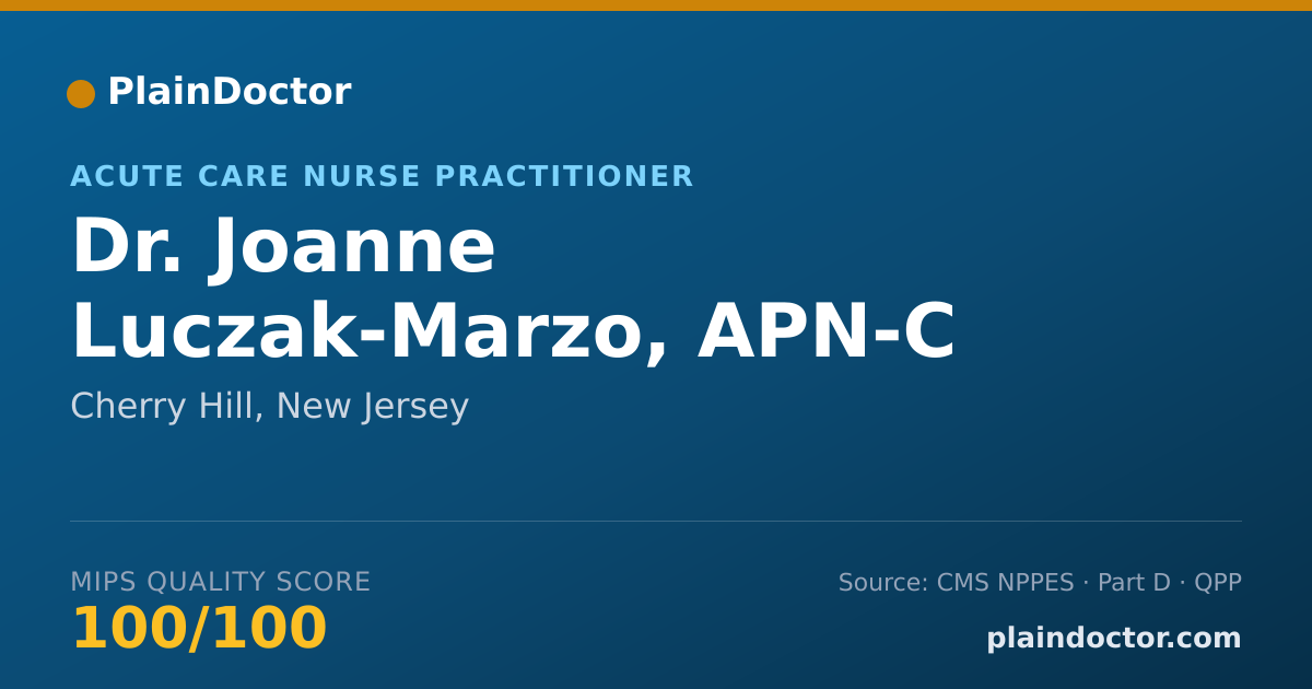 Shareable card for Joanne Luczak-Marzo, APN-C - Acute Care Nurse Practitioner, Cherry Hill, NJ