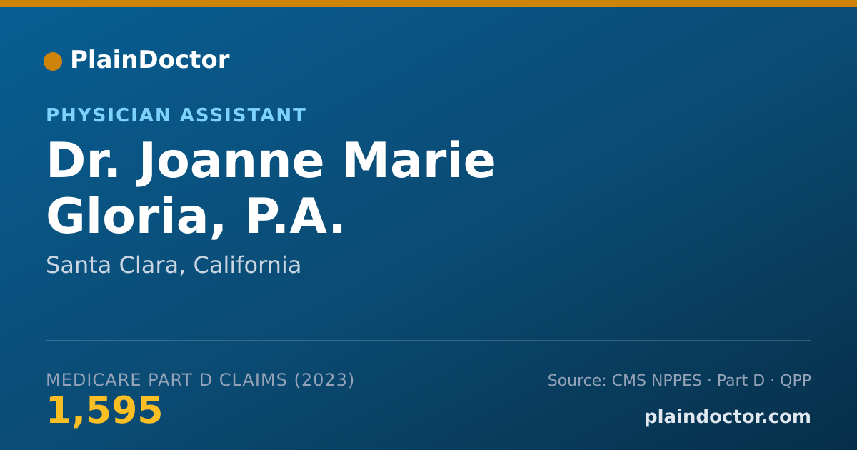 Shareable card for Joanne Marie Gloria, P.A. - Physician Assistant, Santa Clara, CA