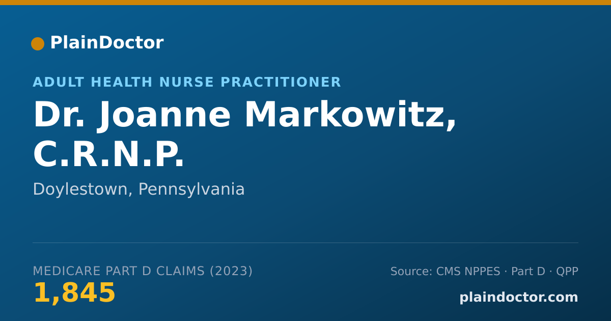 Shareable card for Joanne Markowitz, C.R.N.P. - Adult Health Nurse Practitioner, Doylestown, PA