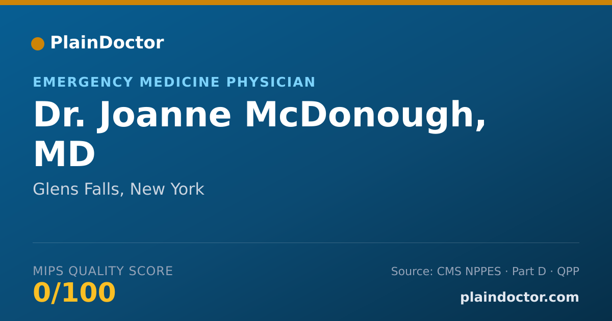 Shareable card for Joanne McDonough, MD - Emergency Medicine Physician, Glens Falls, NY