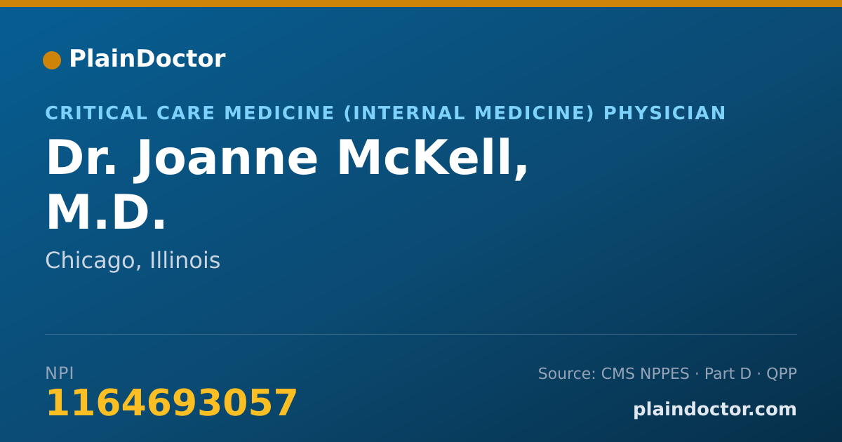 Shareable card for Joanne McKell, M.D. - Critical Care Medicine (Internal Medicine) Physician, Chicago, IL