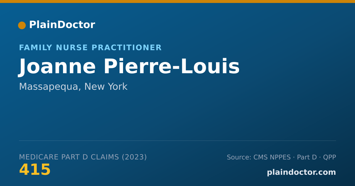 Shareable card for Joanne Pierre-Louis - Family Nurse Practitioner, Massapequa, NY