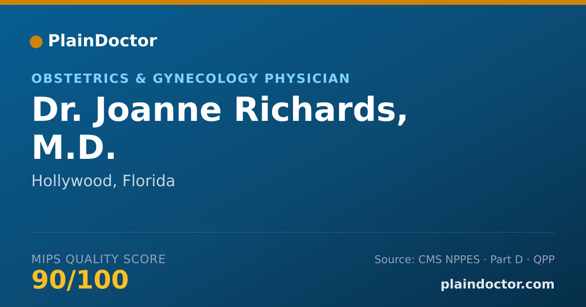 Shareable card for Joanne Richards, M.D. - Obstetrics & Gynecology Physician, Hollywood, FL