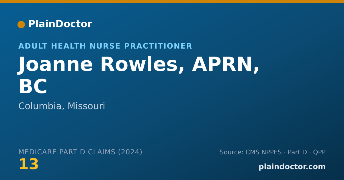 Shareable card for Joanne Rowles, APRN, BC - Adult Health Nurse Practitioner, Columbia, MO