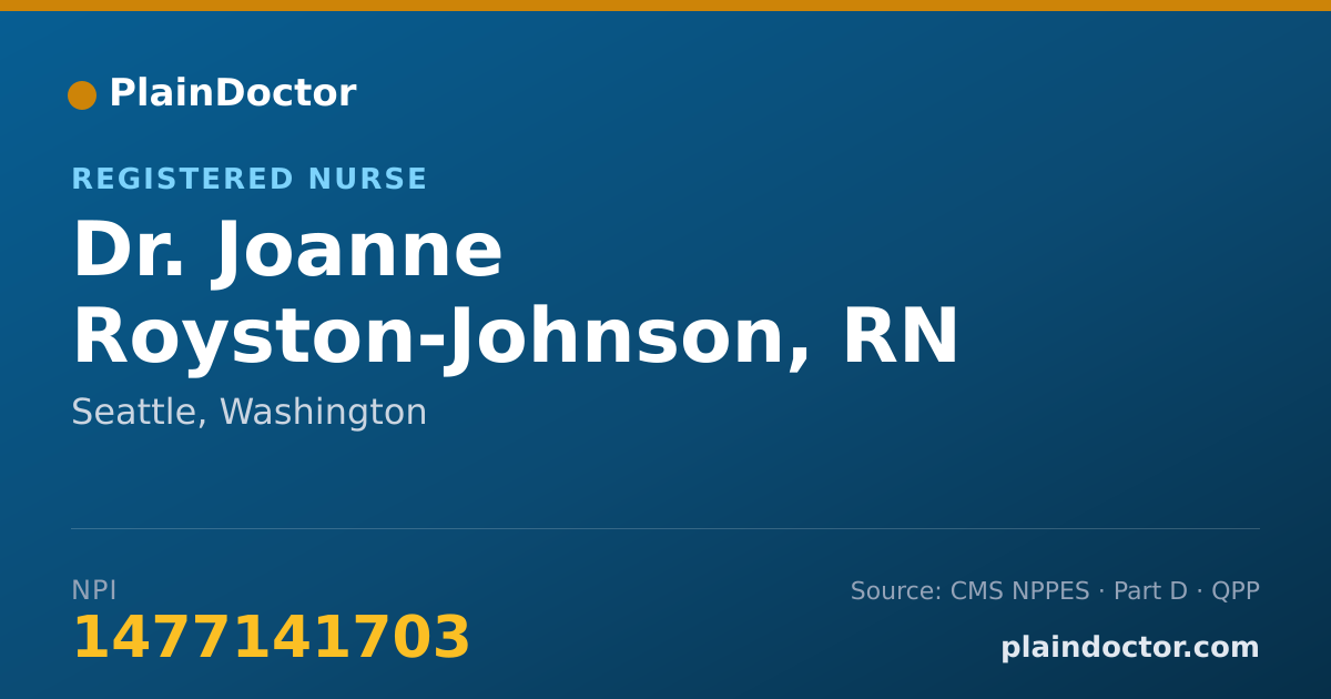 Shareable card for Joanne Royston-Johnson, RN - Registered Nurse, Seattle, WA