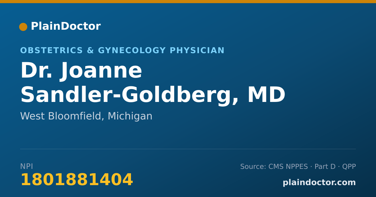 Shareable card for Joanne Sandler-Goldberg, MD - Obstetrics & Gynecology Physician, West Bloomfield, MI