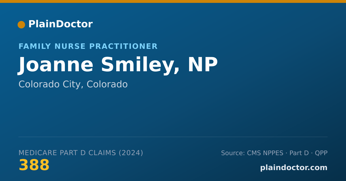 Shareable card for Joanne Smiley, NP - Family Nurse Practitioner, Colorado City, CO